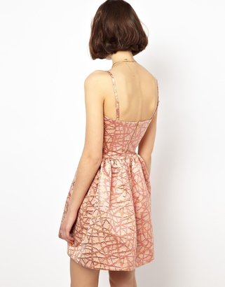 House of Holland Alice Dress in Metallic Thorn Print
