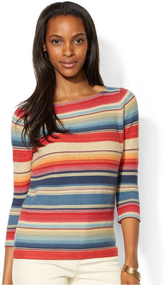 Lauren Ralph Lauren Petite Striped Boat-Neck Sweater