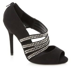 Faith Black gem studded court shoes
