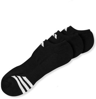 adidas Men's Athletic Cushioned 3-Stripe No-Show Performance Socks 3-Pack
