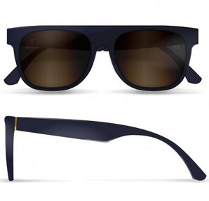 RetroSuperFuture Super Sunglasses Small Flat Top Deep Blue