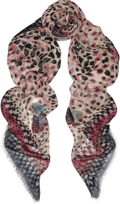 Temperley London Arielle printed modal and silk-blend scarf