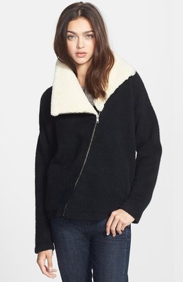 Theory 'Hex' Genuine Shearling Collar Jacket