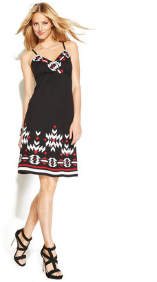 INC International Concepts Embroidered Sleeveless A-Line Dress