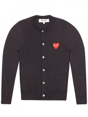 Comme des Garcons PLAY Women's Intarsia Red Heart Cardigan Navy