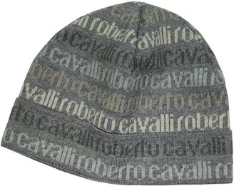 Roberto Cavalli Signature Print Wool Blend Men's Hat