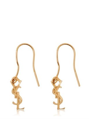 Saint Laurent Monogram Gold Plated Silver Earrings