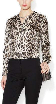 L'Agence Printed Button Down Blouse