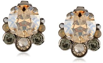 Sorrelli Golden Shadow" Multi-Cut Round Crystal Cluster Post Earrings