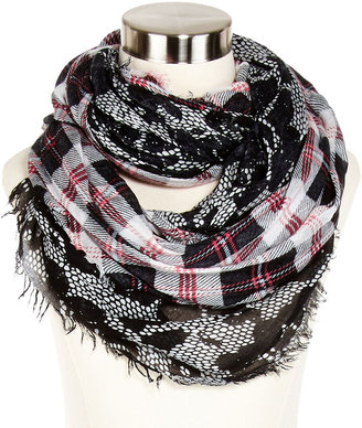 JCPenney MIXIT Mixit™ Plaid and Floral Infinity Scarf