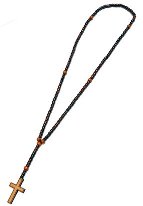 SwaggWood Rosary Beads with Cross Wood Pendant