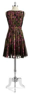Adrianna Papell Plus Floral A Line Dress