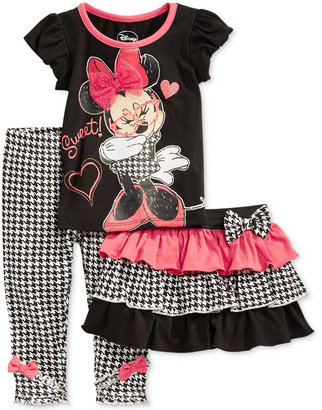 Nannette Baby Girls' 3-Piece Minnie Mouse Shirt, Skirt & Leggings Set