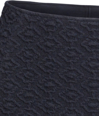 H&M Pattern-knit Skirt - Dark blue - Ladies