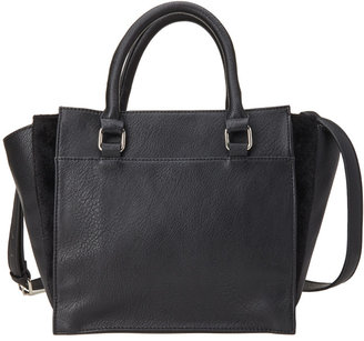 Forever 21 FOREVER 21+ Faux Leather & Calf Hair Satchel