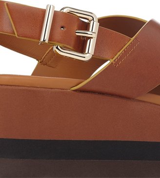Fendi Women's Claire Slingback Platform Sandals-Brown