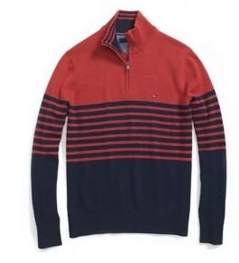 Tommy Hilfiger Men's Half Zip Stripe Sweater