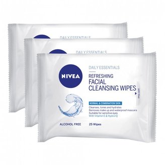 Nivea Refreshing Facial Wipes 25's 3 pack