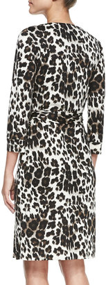 Diane von Furstenberg New Julian Two Snow Leopard-Print Wrap Dress