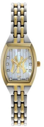 Game Time Women's MLB-WCL-NY3 World Class Two-Tone Stones Analog Display Japanese Quartz Silver Watch