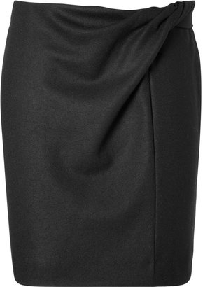 Sonia Rykiel Wool Twist Side Skirt in Black