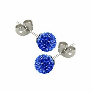 Shamballa Swesky stle blue cz crystal stud earrings