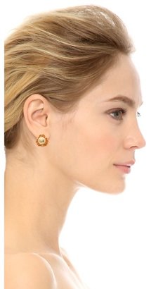 Tory Burch Caras Flower Stud Earrings