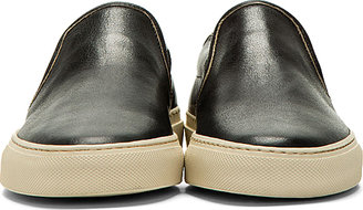Common Projects Black Leather Slip-On Shoes