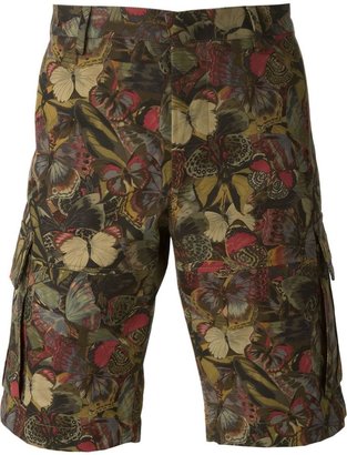 Valentino butterfly print cargo shorts
