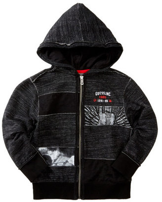 GUESS Patched Zip Hoodie (Toddler Boys & Little Boys)
