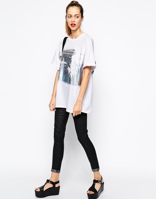 The Laden Showroom X Rolling Drums Holographic Palm T-Shirt Dress