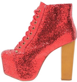 Jeffrey Campbell LITA Platform boots red glitter