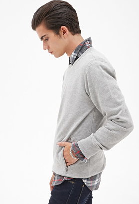 FOREVER 21 MEN Zip-Pocket Sweatshirt