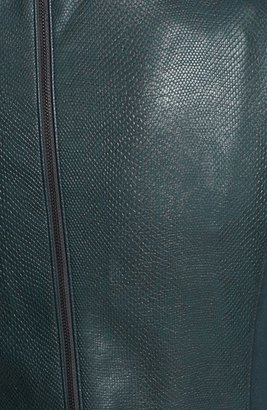 Donna Morgan Snake Print & Texture Faux Leather Drop Waist Shift Dress