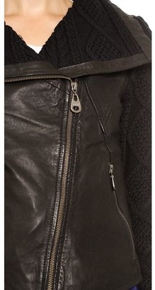 Doma Irregular Leather Moto Jacket