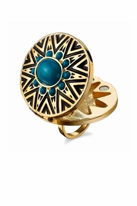House Of Harlow Tribal Locket Ring in Turquoise