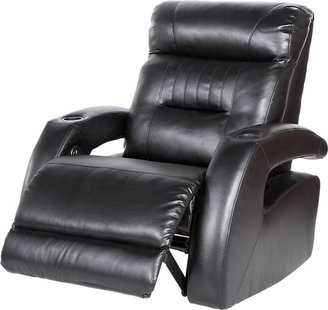 Rooms To Go Symon Circle Black Blended Leather Power Recliner
