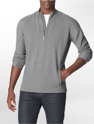 Calvin Klein Mens Slim Fit Reverse Pattern 1/4 Zip Cotton Blend Pullover Sweater