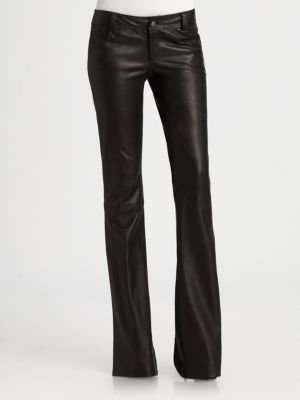 Alice + Olivia Leather Bell Pants