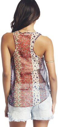 Wet Seal Mixed Print Button-Front Tank