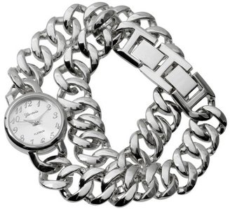 Journee Collection Women's Geneva Platinum Chain Link Wrap Watch -Silver