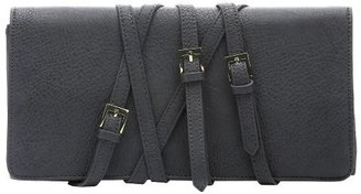BCBGeneration smoke leather 'Cooper' buckle detail clutch