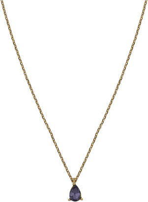Topshop Freedom at 100% metal. Gold look necklace with amethyst coloured february teardrop birthstone, length 7 inches with 2 inch extension chain.