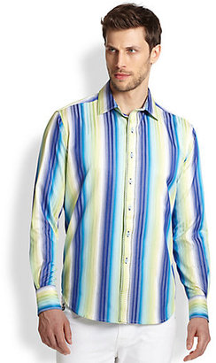Robert Graham Como Striped Cotton Sportshirt