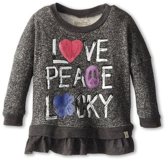 Lucky Brand Kids Love Peace Lucky Fringe Top (Little Kids)