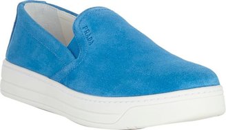 Prada Linea Rossa Women's Slip-On Sneakers-Blue