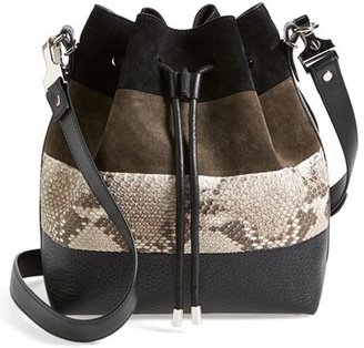 Proenza Schouler 'Medium' Suede & Genuine Snakeskin Bucket Bag