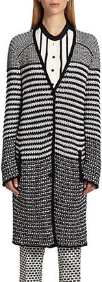 Etro Striped Crocheted Cardigan Sweater