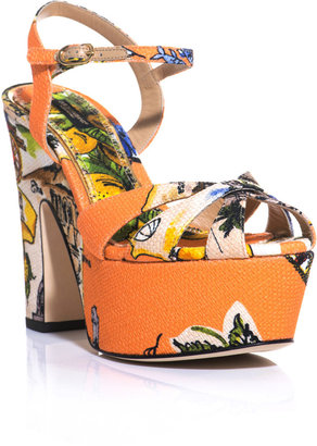 Dolce & Gabbana Siciliana print canvas sandals