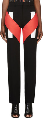 Givenchy Black Geometric Wide-Leg Trousers